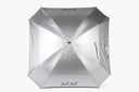 JuCad tuulenpitävä sateenvarjo 15 cm teleskooppivarrella, UV-suoja, hopea